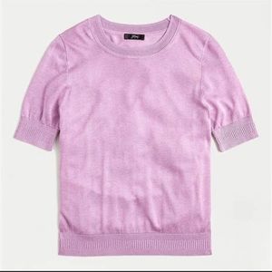 JCrew Short-sleeve silk-blend crewneck sweater